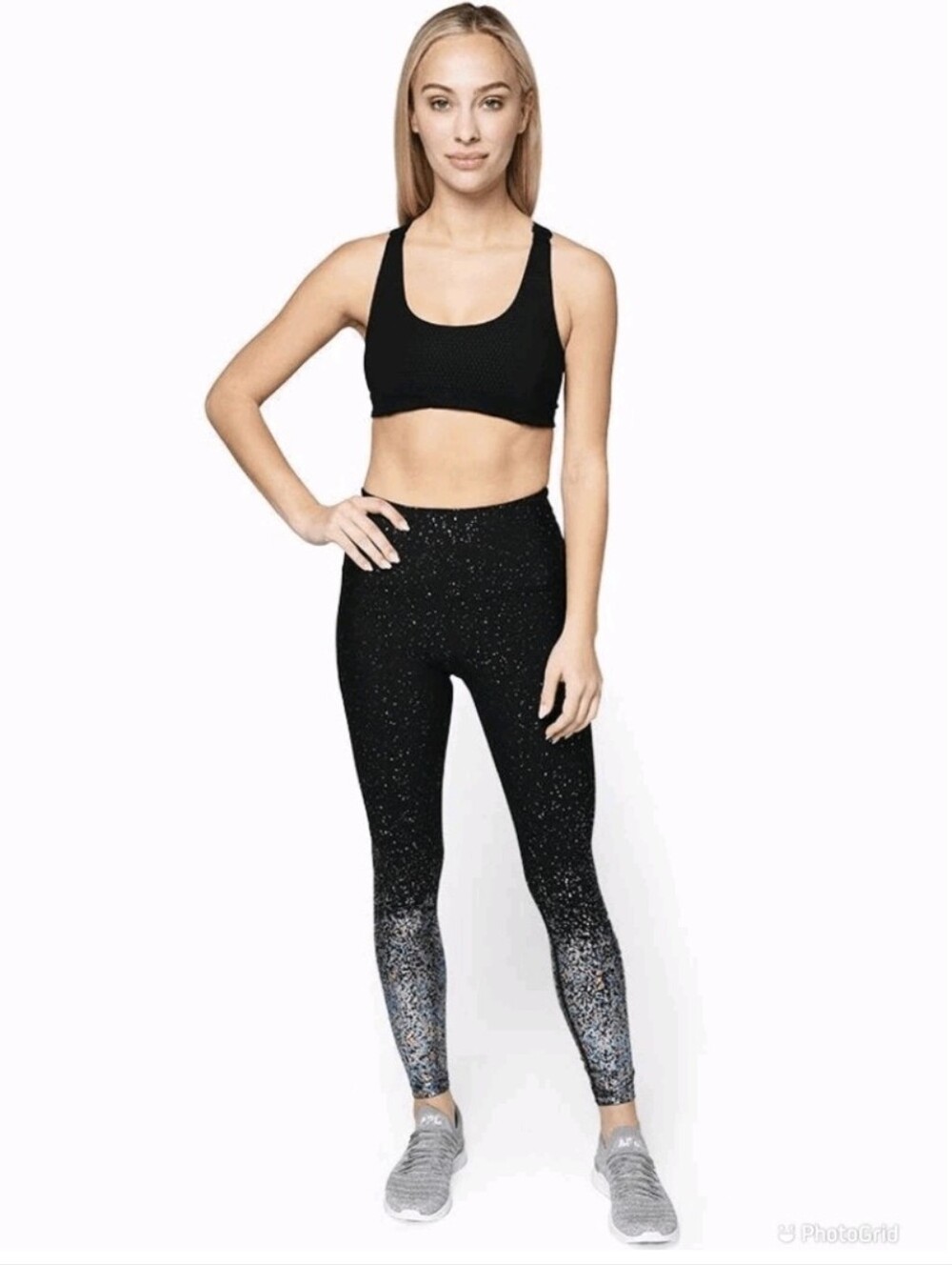 Beyond Yoga Black Spacedye Leggings with Speckle Detail Small